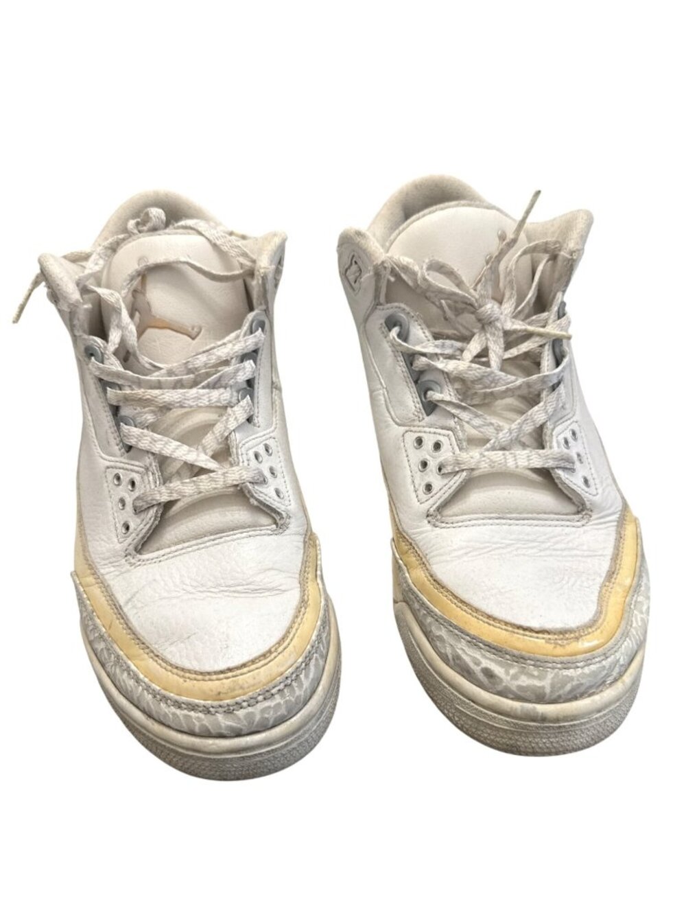 Air Jordan 3 Retro Sneakers White/Yellow Mens Size 11 Classic Basketball Shoes